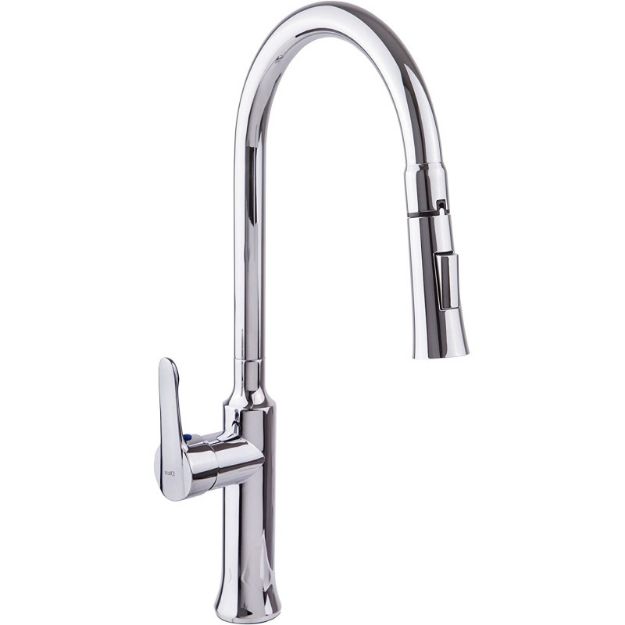 Imagen de 018057 MONOMANDO ECOLOGICO 4083 P/FREGADERO C/ NARIZ CROMO DICA