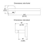 Imagen de 017751 TOALLERO SENCILLO PIAZZA CR (PIA-109) HELVEX