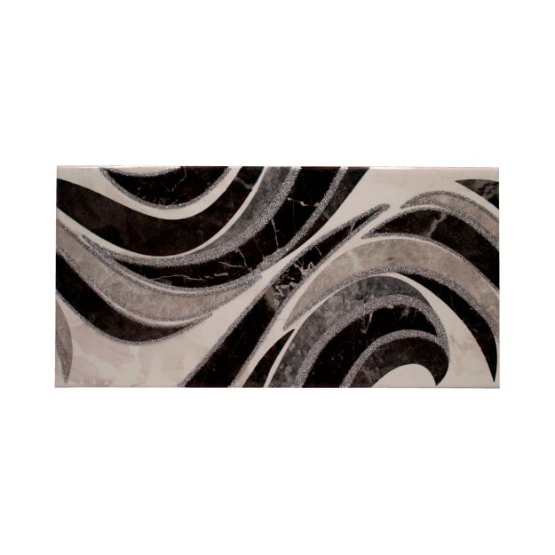 Imagen de 018085 LISTELO NOVA BLANCO-NEGRO DIG 15X30 (M608611) DUNE