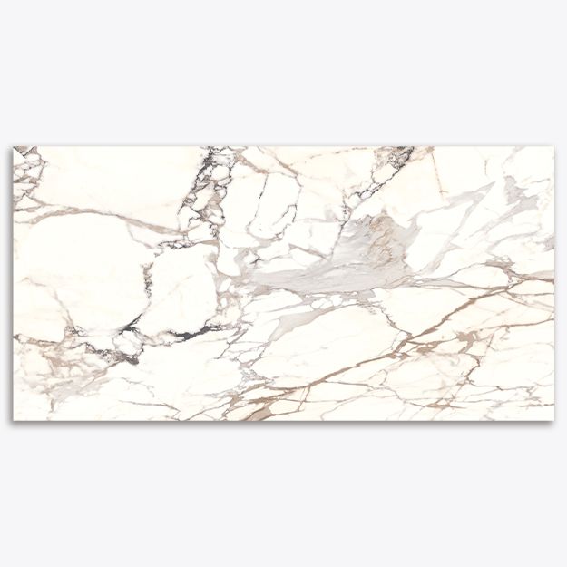 Imagen de 019071 CALACATTA SPARK PUL WHITE HOR 60X120 1A (2.16 MT2) PORCELANITE