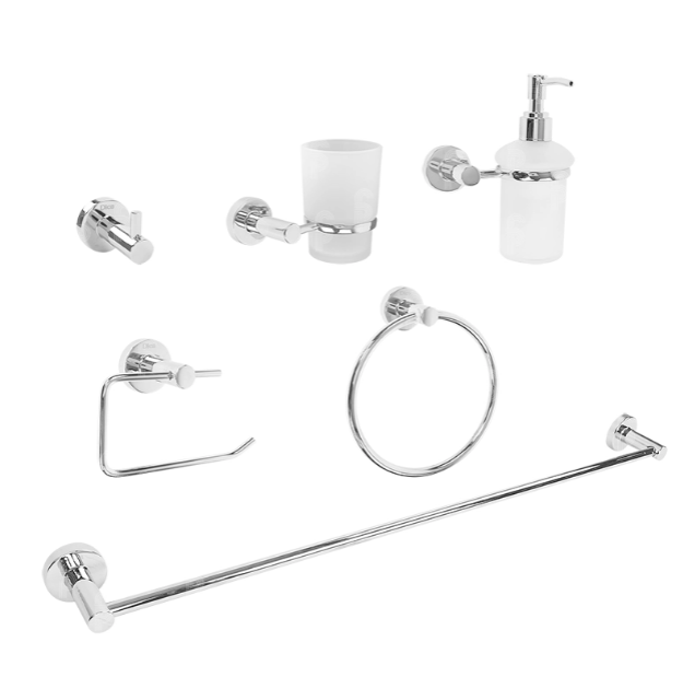 Imagen de 018039 ACCS DE BAÑO 6 PZAS 3200 CROMO DICA