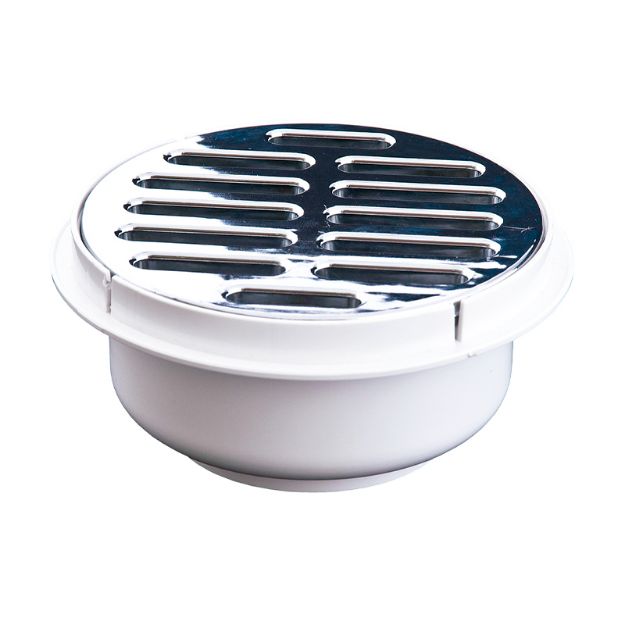 Imagen de 018137 COLADERA REDONDA 170 UNIVERSAL C/REJILLA CROMADA URREA