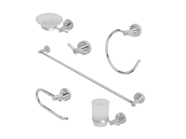 Imagen de 019111 ACCS DE BAÑO 6 PZAS 1003CL CROMO URREA