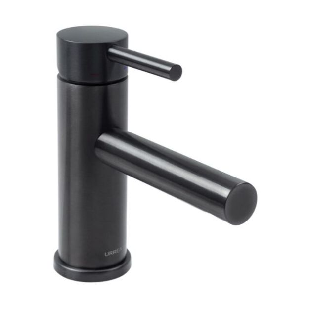 Imagen de 019124 MONOMANDO CORTO P/LAVABO 9033INOX.2 NEGRO INOX URREA