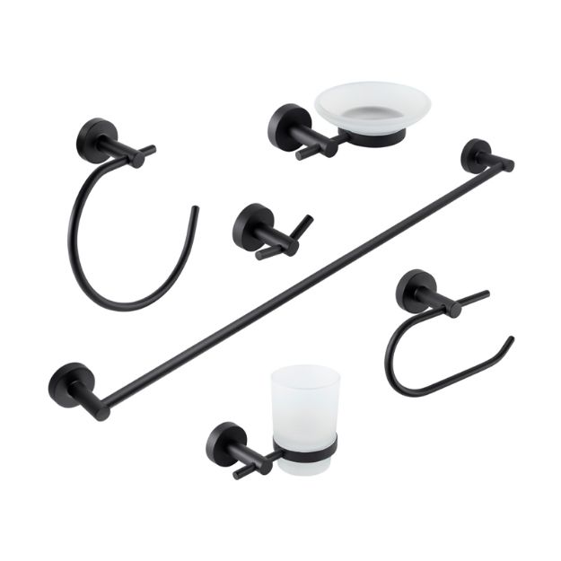 Imagen de 019200 ACCS DE BAÑO 6 PZAS 1003CL.2 NEGRO URREA