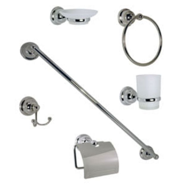 Imagen de 018120 ACCS DE BAÑO 6 PZAS JE33C CROMO RUGO