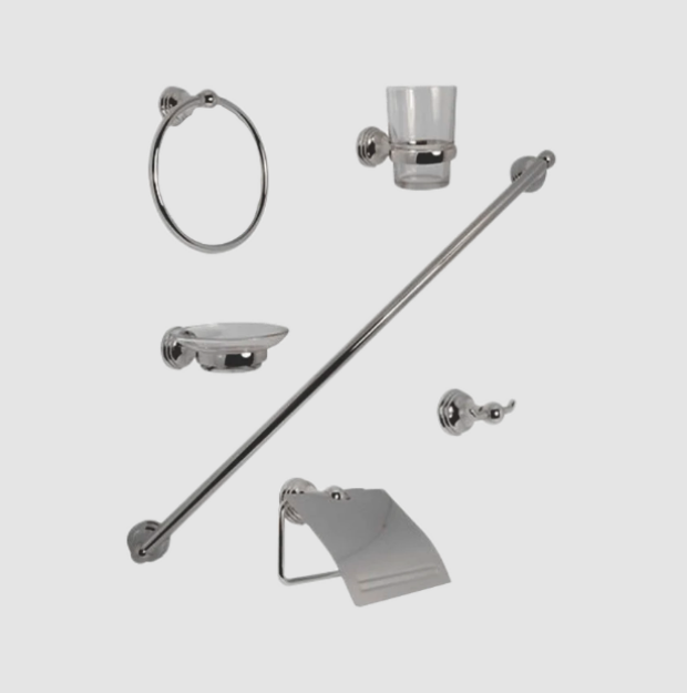 Imagen de 018119 ACCS DE BAÑO 6 PZAS JE02C CROMO RUGO