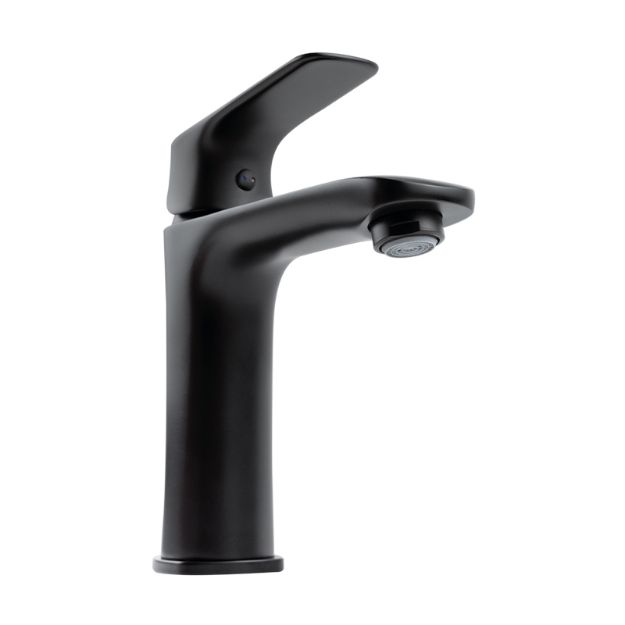 Imagen de 019123 MONOMANDO CORTO P/LAVABO 9433LU.2 NEGRO CASSIA URREA