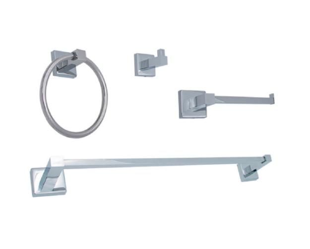 Imagen de 019276 ACCS DE BAÑO  4 PZAS JE-10C CROMO RUGO