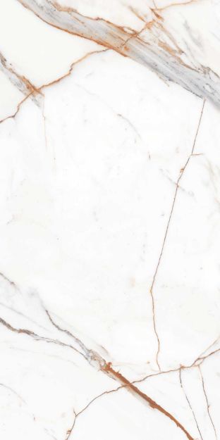Imagen de 019590 CALACATTA GOLD PUL WHITE HOR 60X120 1A (2.16 MT2) PORCELANITE
