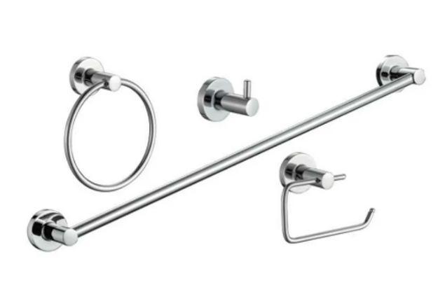 Imagen de 018734 ACCS DE BAÑO 4 PZAS JE-07C CROMO RUGO