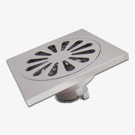012422 COLADERA 46-AF CUADRADA 4"X4" CROMO RUGO