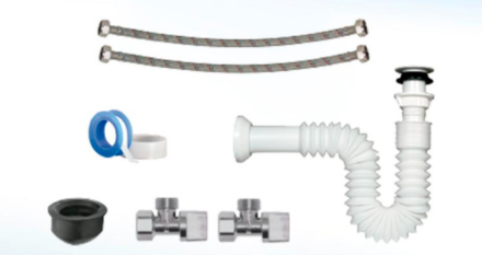 Imagen de 019298 KIT P/MEZCLADORA P/LAVABO L4 CESPOL FLEXIBLE RUGO
